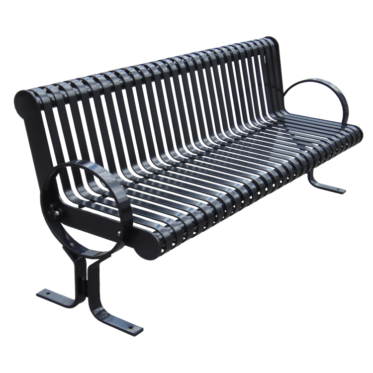 648 Decorative Steel Park Bench w/Back