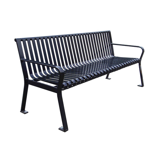296 Steel Bar Park Bench w/Arm Rests
