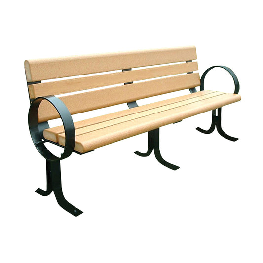 316 Steel Park Bench w/ Recycled Plastic Slats