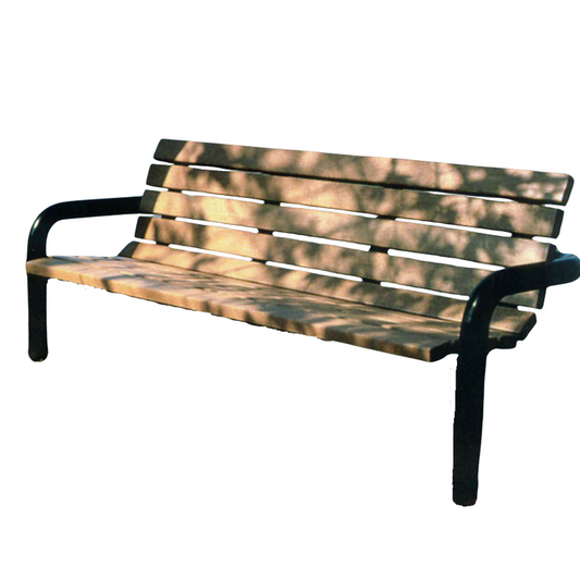 389 Permanent Park Bench W/ Recycled Plastic Slats