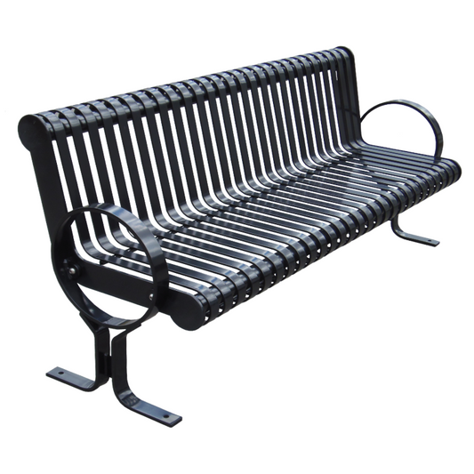 648 Decorative Steel Park Bench w/Back