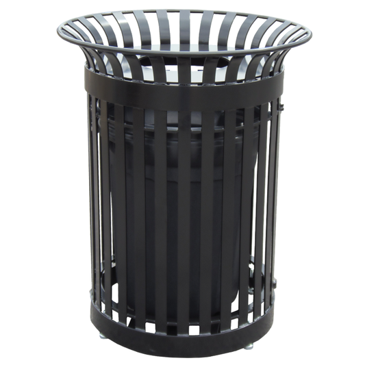 673 Steel Trash Receptacle w/ Wide Rim